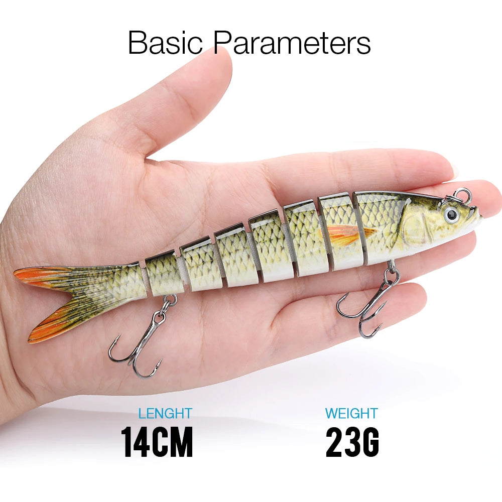 Realistic 8-Segment Jointed Fishing Lure – Sinking Crankbait Swimbait