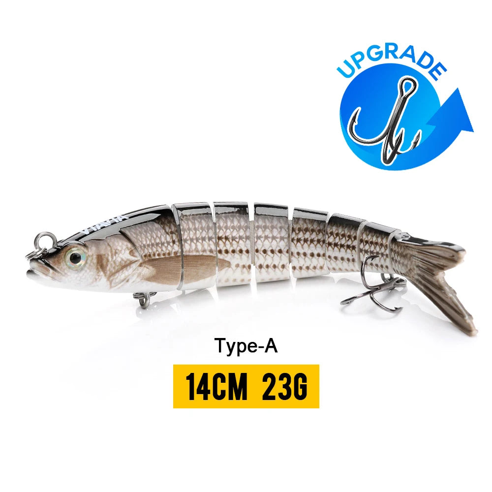 Realistic 8-Segment Jointed Fishing Lure – Sinking Crankbait Swimbait