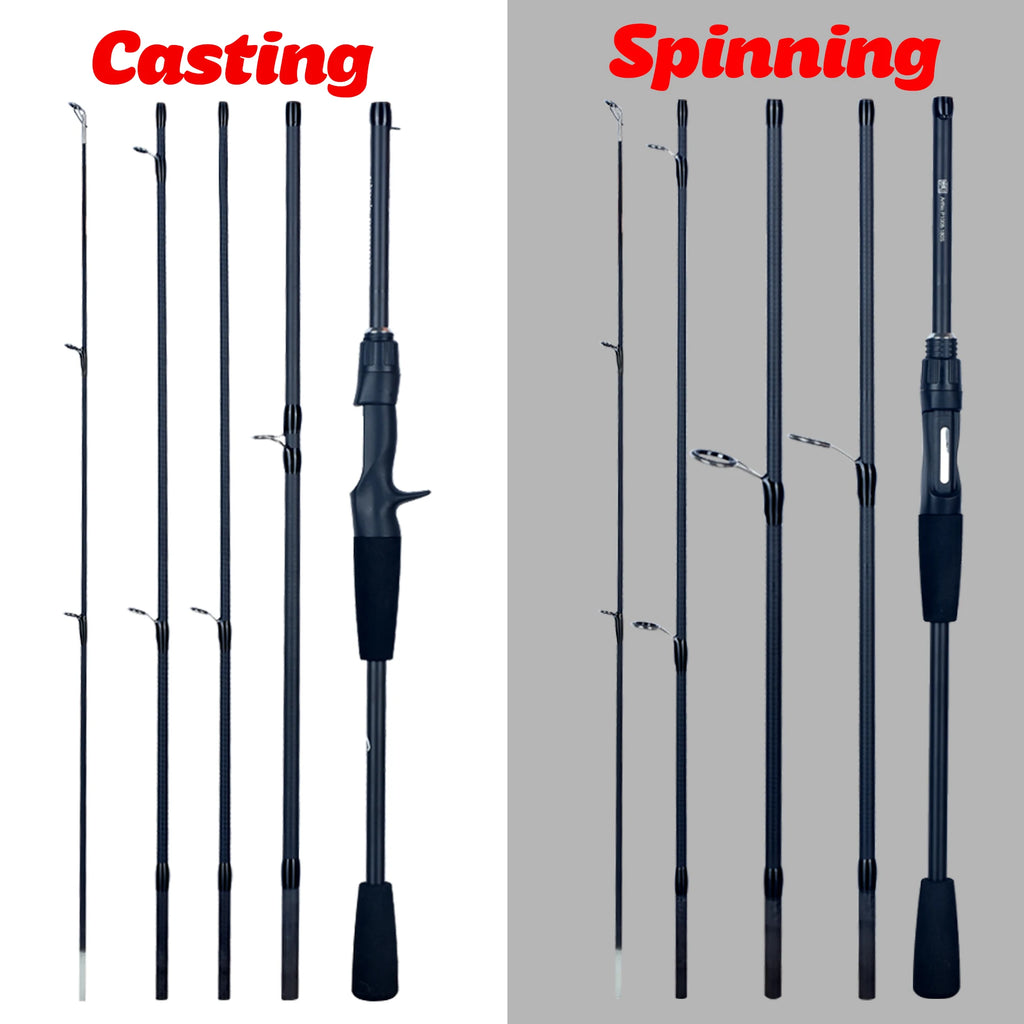 Ultralight Carbon Travel Fishing Rod – Spinning & Baitcasting