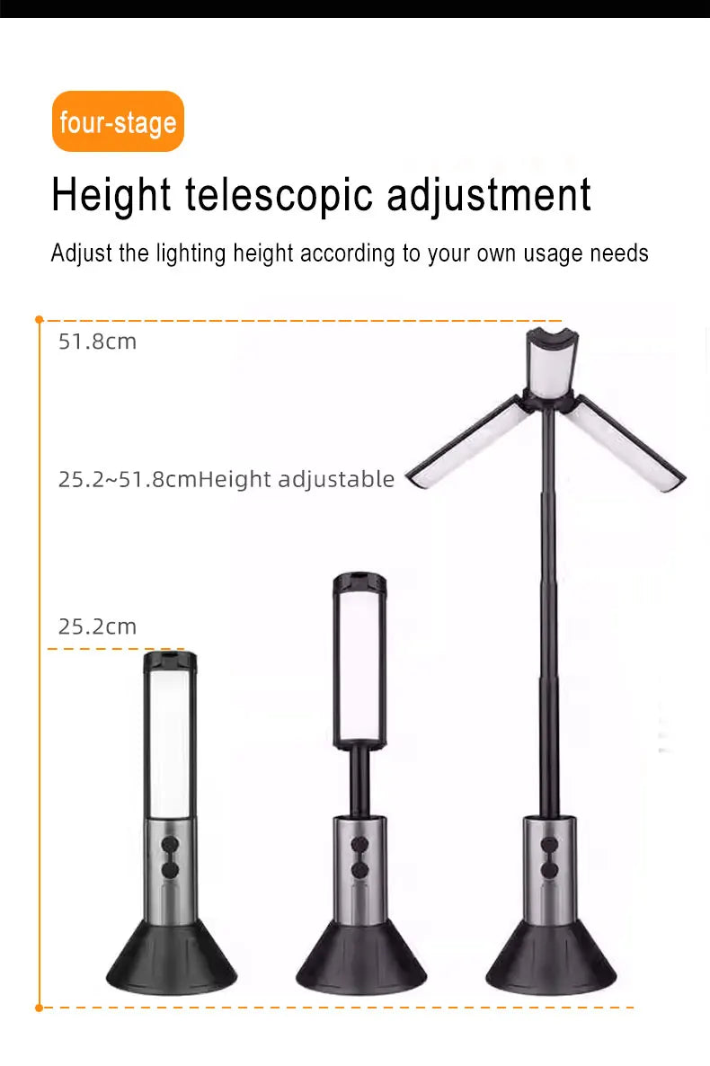 Rechargeable Telescopic LED Camping Light – Portable & Foldable