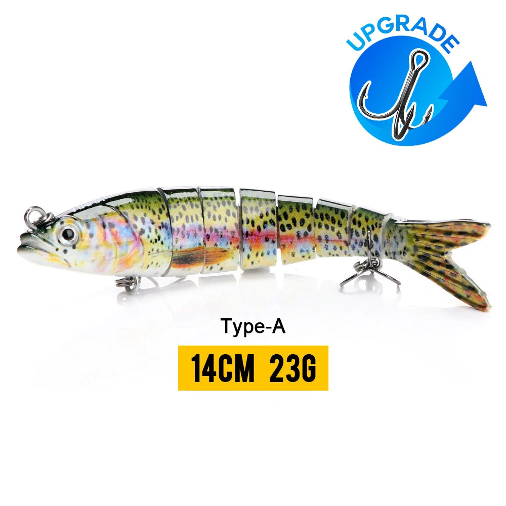 Realistic 8-Segment Jointed Fishing Lure – Sinking Crankbait Swimbait