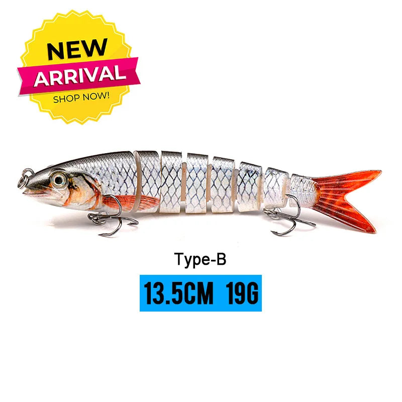 Realistic 8-Segment Jointed Fishing Lure – Sinking Crankbait Swimbait
