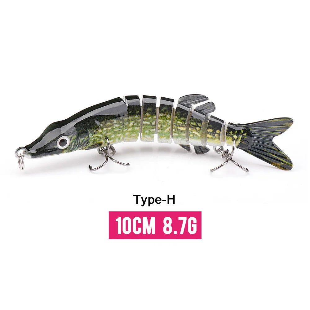 Realistic 8-Segment Jointed Fishing Lure – Sinking Crankbait Swimbait