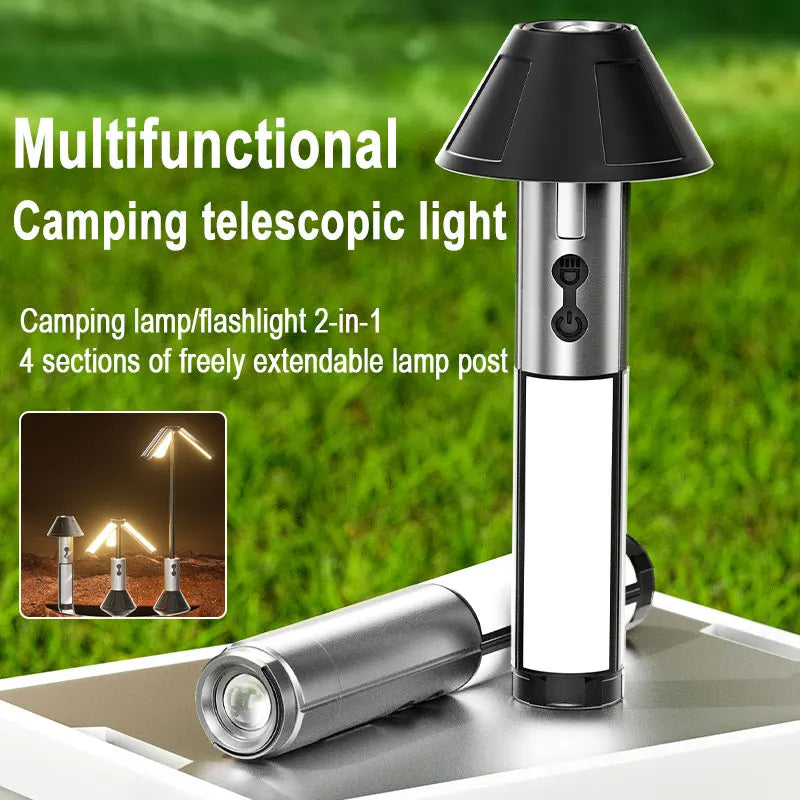 Rechargeable Telescopic LED Camping Light – Portable & Foldable