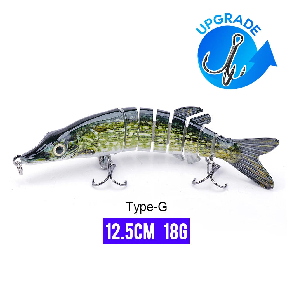 Realistic 8-Segment Jointed Fishing Lure – Sinking Crankbait Swimbait