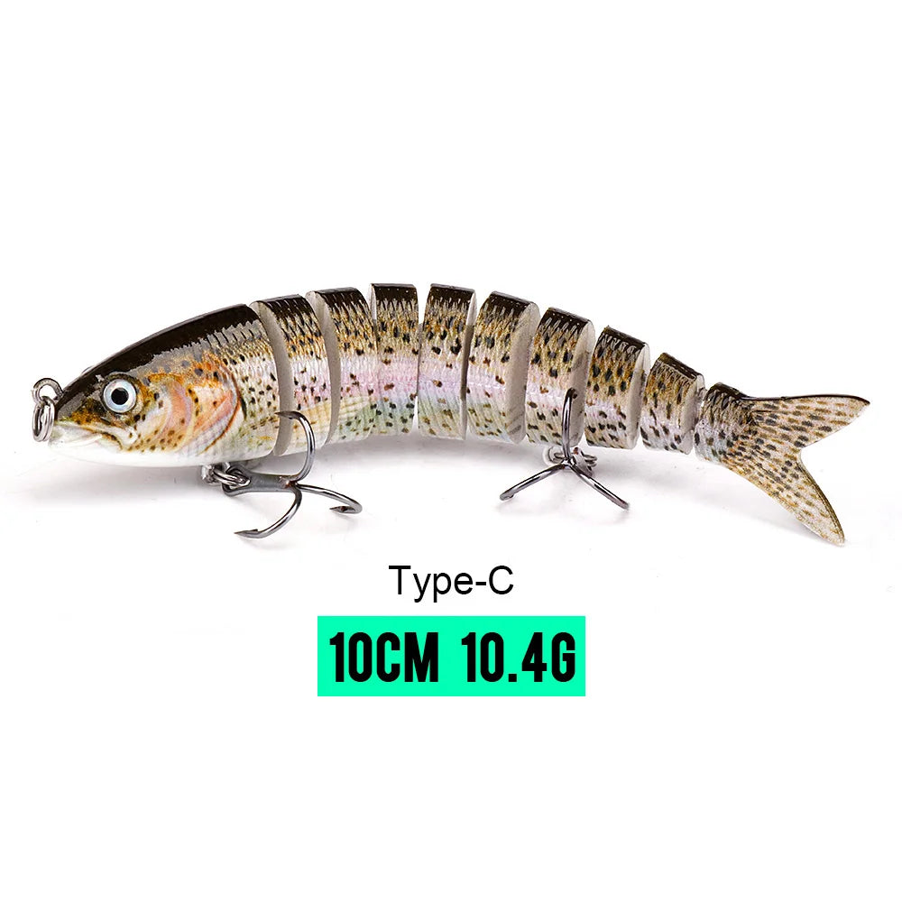 Realistic 8-Segment Jointed Fishing Lure – Sinking Crankbait Swimbait