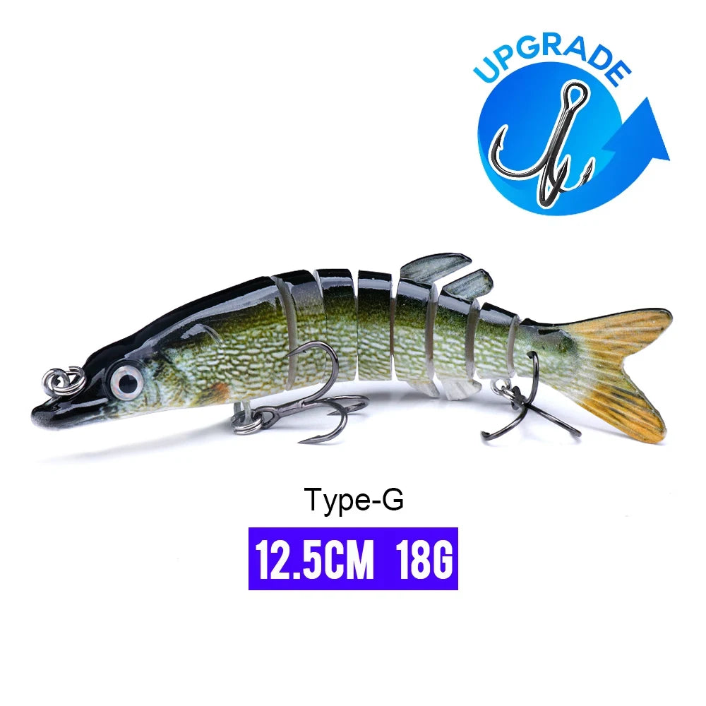 Realistic 8-Segment Jointed Fishing Lure – Sinking Crankbait Swimbait