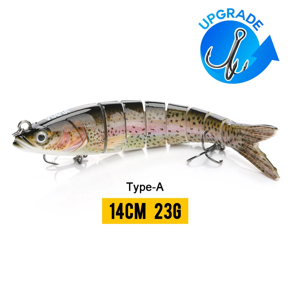 Realistic 8-Segment Jointed Fishing Lure – Sinking Crankbait Swimbait